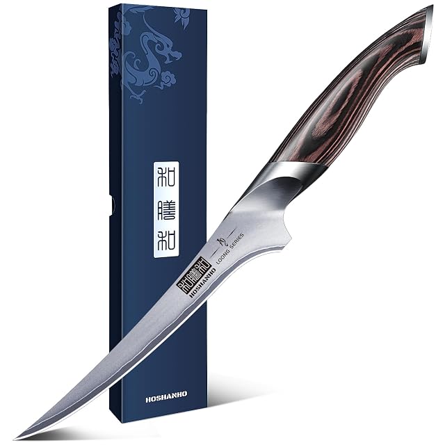 HOSHANHO 18 cm kohlenstoffreiches Filier- und Ausbeinmesser