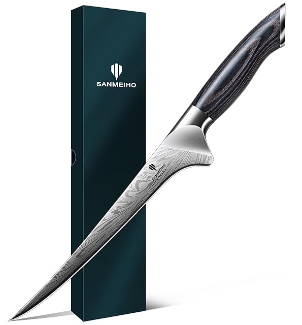 SANMEIHO 18 cm Filiermesser aus japanischem Pulverstahl