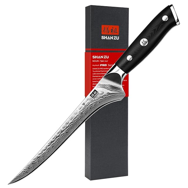 SHAN ZU Damast 18 cm Filier- und Ausbeinmesser