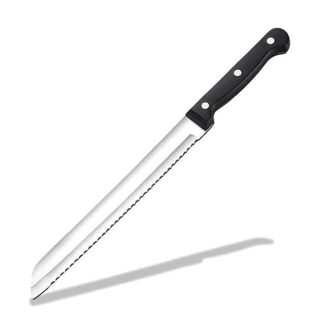 PARENCE 30 cm Brotmesser aus Edelstahl mit Wellenschliff