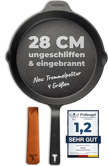 TECOR TC03_22 28 cm ungeschliffene Gusseisenpfanne