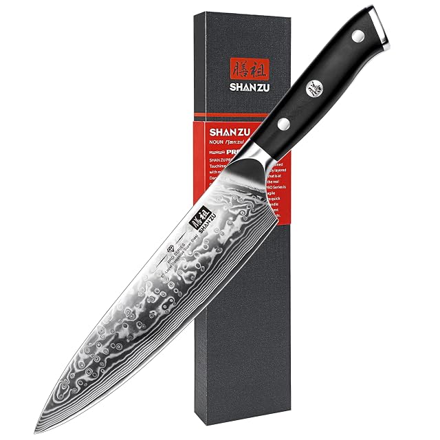 SHAN ZU 20 cm Damast-Kochmesser