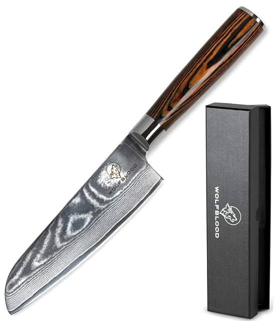 Wolfblood 24 cm 67-lagiges Damast-Santokumesser