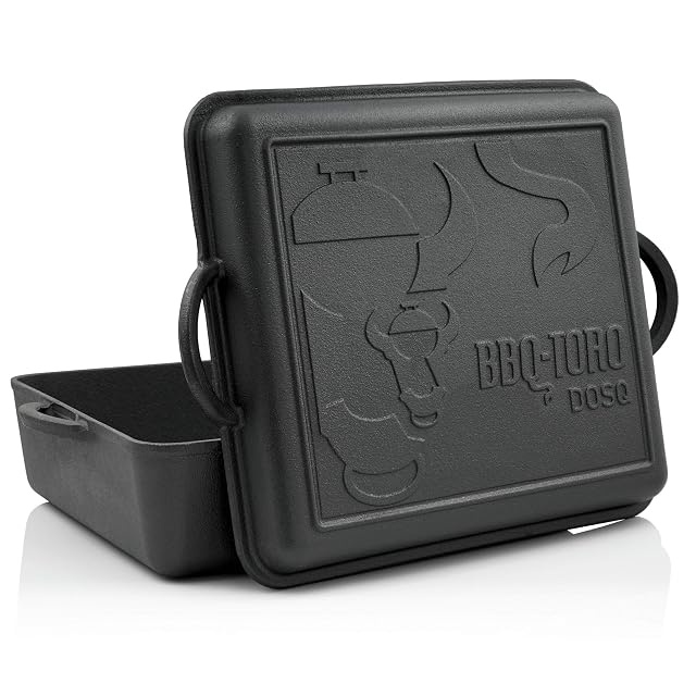 BBQ-Toro rechteckiger Dutch Oven aus Gusseisen, 10,5 Liter