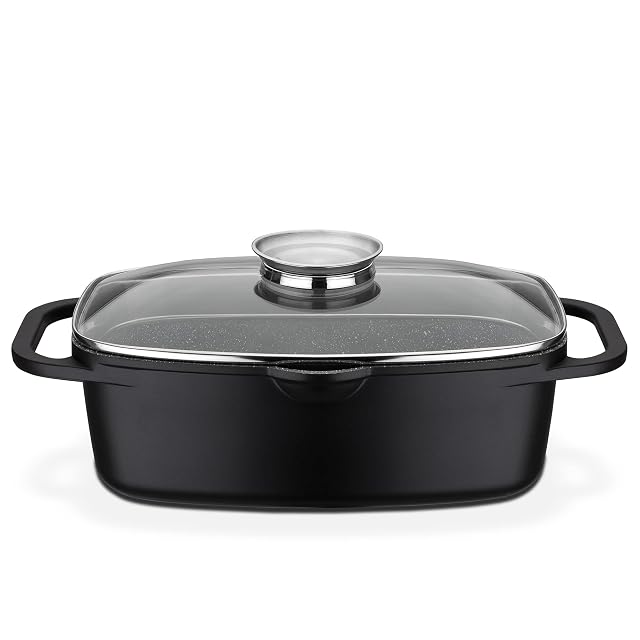 GSW Gourmet Granit Bräter aus Aluminiumguss mit Deckel