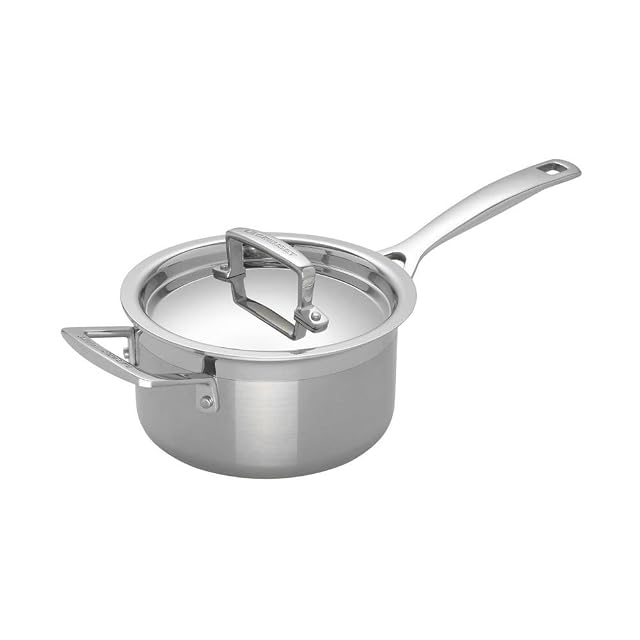 Le Creuset dreilagiger 20-cm-Edelstahltopf mit Deckel