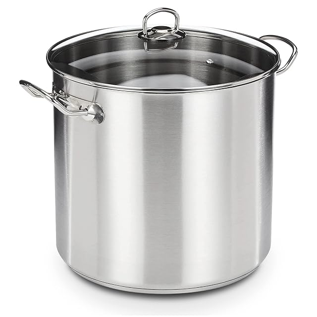 GSW 643474 Profi 20-Liter-Suppentopf aus Edelstahl mit Glasdeckel