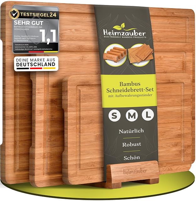 Heimzauber 3-teiliges Schneidebrett-Set aus Bambus